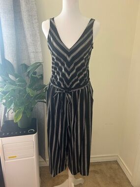 GAP Black Jumpsuit with White Stripes